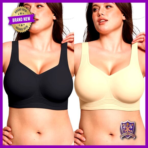 Wireless Full Coverage Bra with Support Lift Seamless Comfort Plus Size